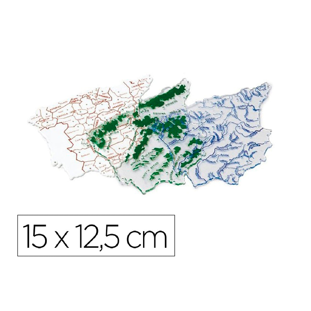 FAIBO - Plantilla Faibo Mapa Espana 15x12.5 cm Bolsa de 3 Unidades 100% Reciclable
