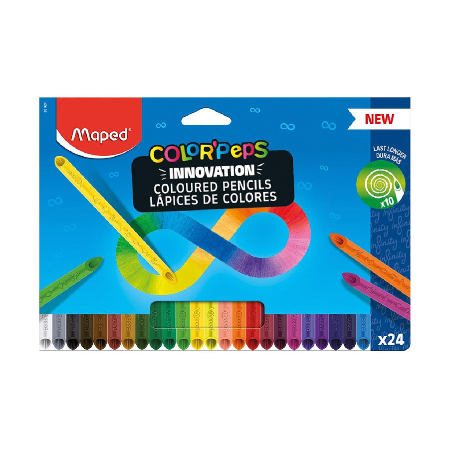 MAPED - Lapices de Colores Maped Color Peps Infinity Caja de 24 Colores Surtidos