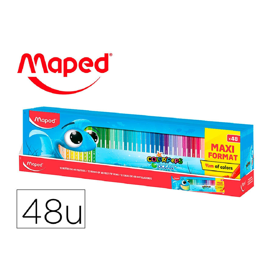 MAPED - Rotulador Maped Color Peps Ocean Caja de 48 Unidades Colores Surtidos