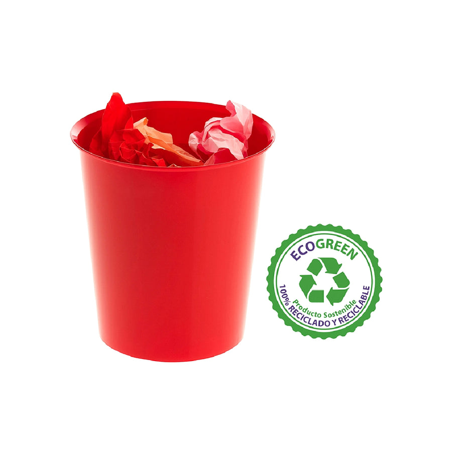 ARCHIVO 2000 - Papelera Plastico Archivo 2000 Ecogreen 100% Reciclada 18 Litros Color Rojo 290x310
