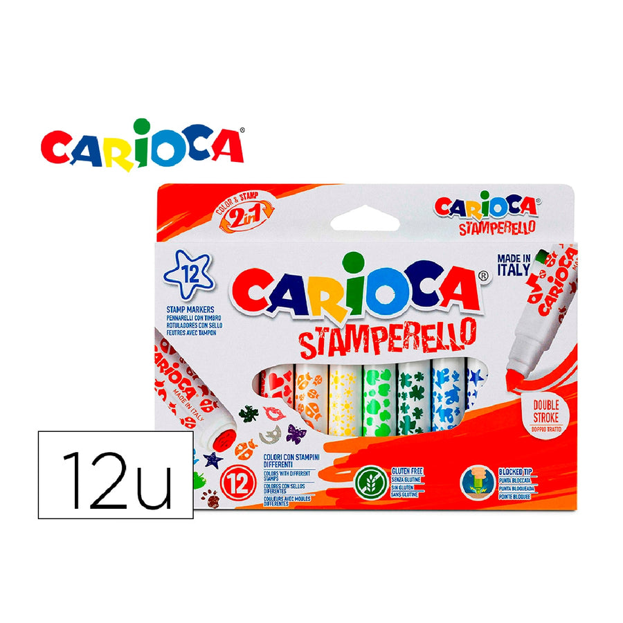 CARIOCA - Rotulador Carioca Stamperello Caja 12 Unidades Colores Surtidos