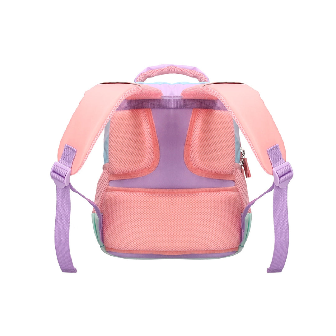 LIDERPAPEL - Cartera escolar liderpapel moc hila multibolsillo infantil azul rosa morado 350x110x270 mm. 