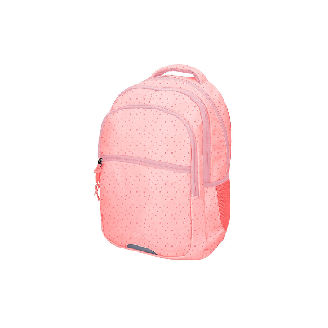 LIDERPAPEL - Cartera Escolar Liderpapel Moc Hila Multibolsillo Diseno Rosa 450x145x300 mm