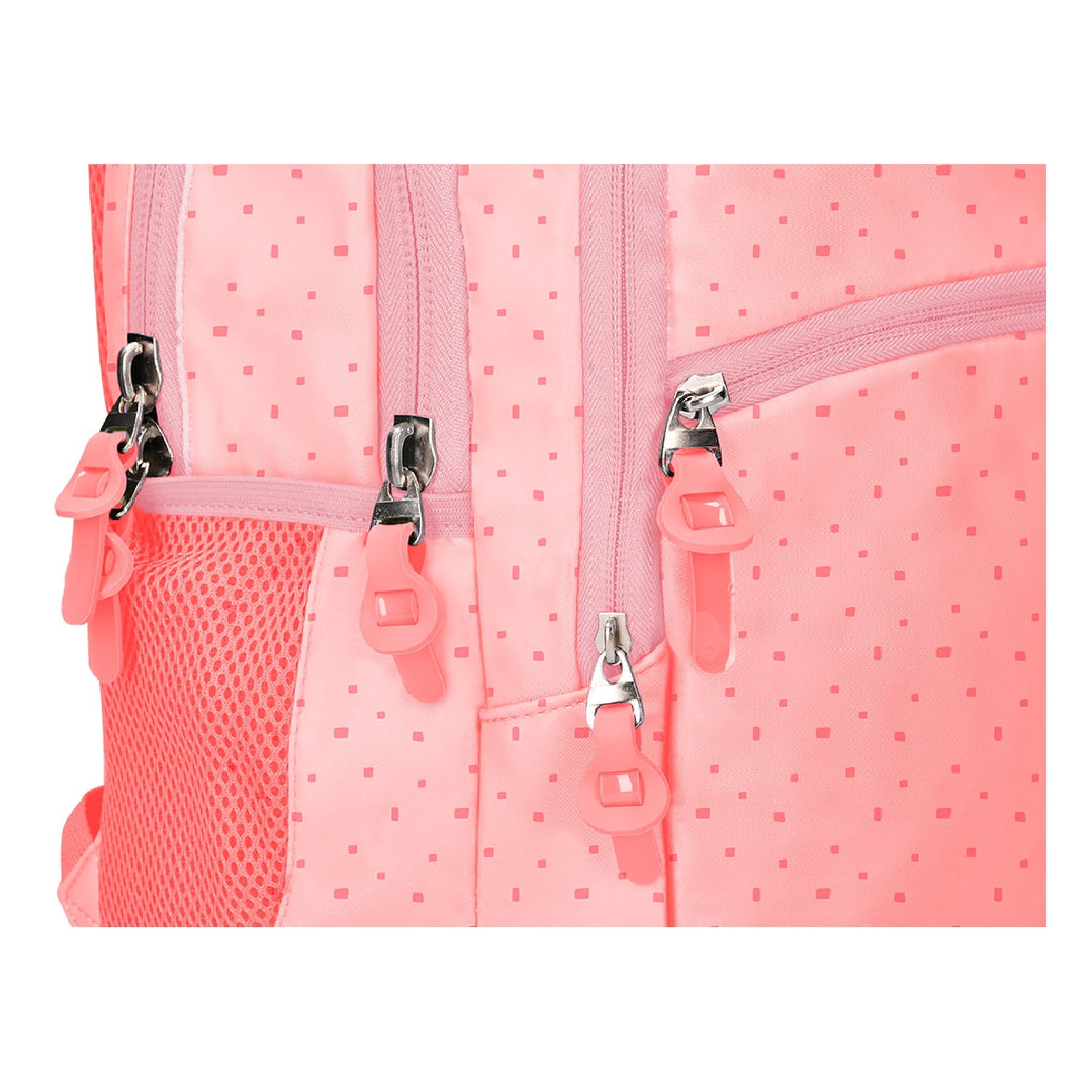 LIDERPAPEL - Cartera Escolar Liderpapel Moc Hila Multibolsillo Diseno Rosa 450x145x300 mm