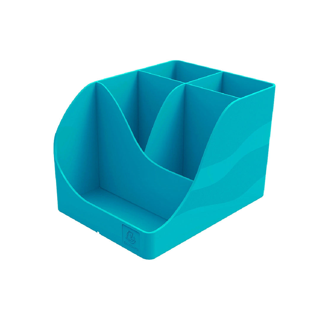 CLAIREFONTAINE - Cubilete Portalapices Exacompta Wave Skandi Plastico Reciclado Color Azul Pacifico