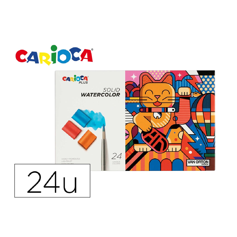 CARIOCA - Acuarela Carioca Plus Caja de 24 Unidades Colores Surtidos