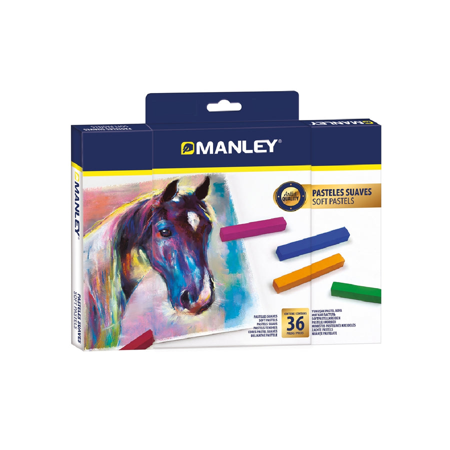 MANLEY - Lapices Pastel Manley Suaves Caja de 36 Unidades Colores Surtidos
