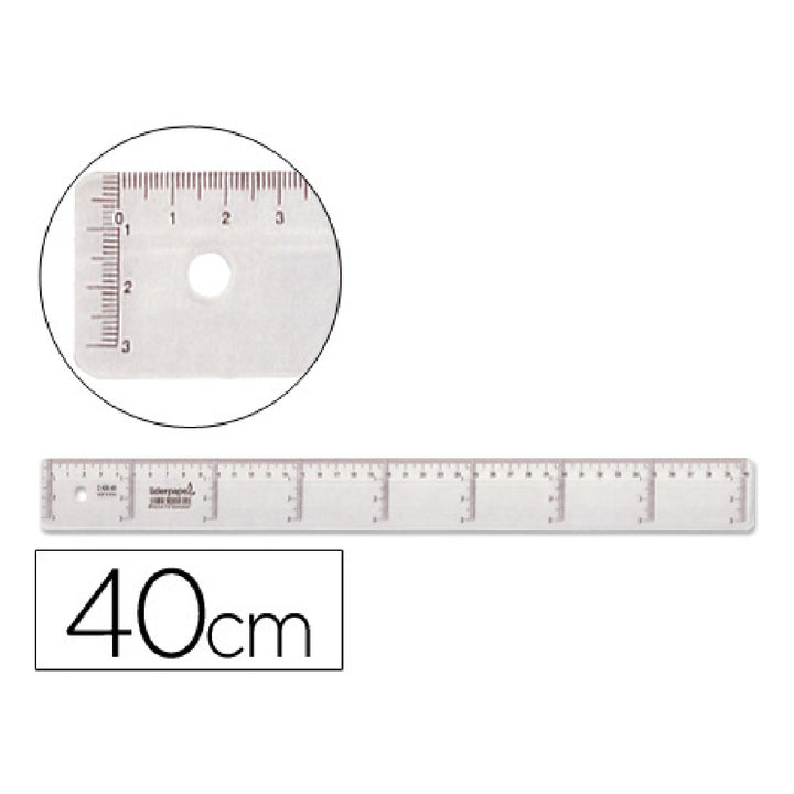 LIDERPAPEL - Regla Liderpapel Plastico Cristal 40 cm