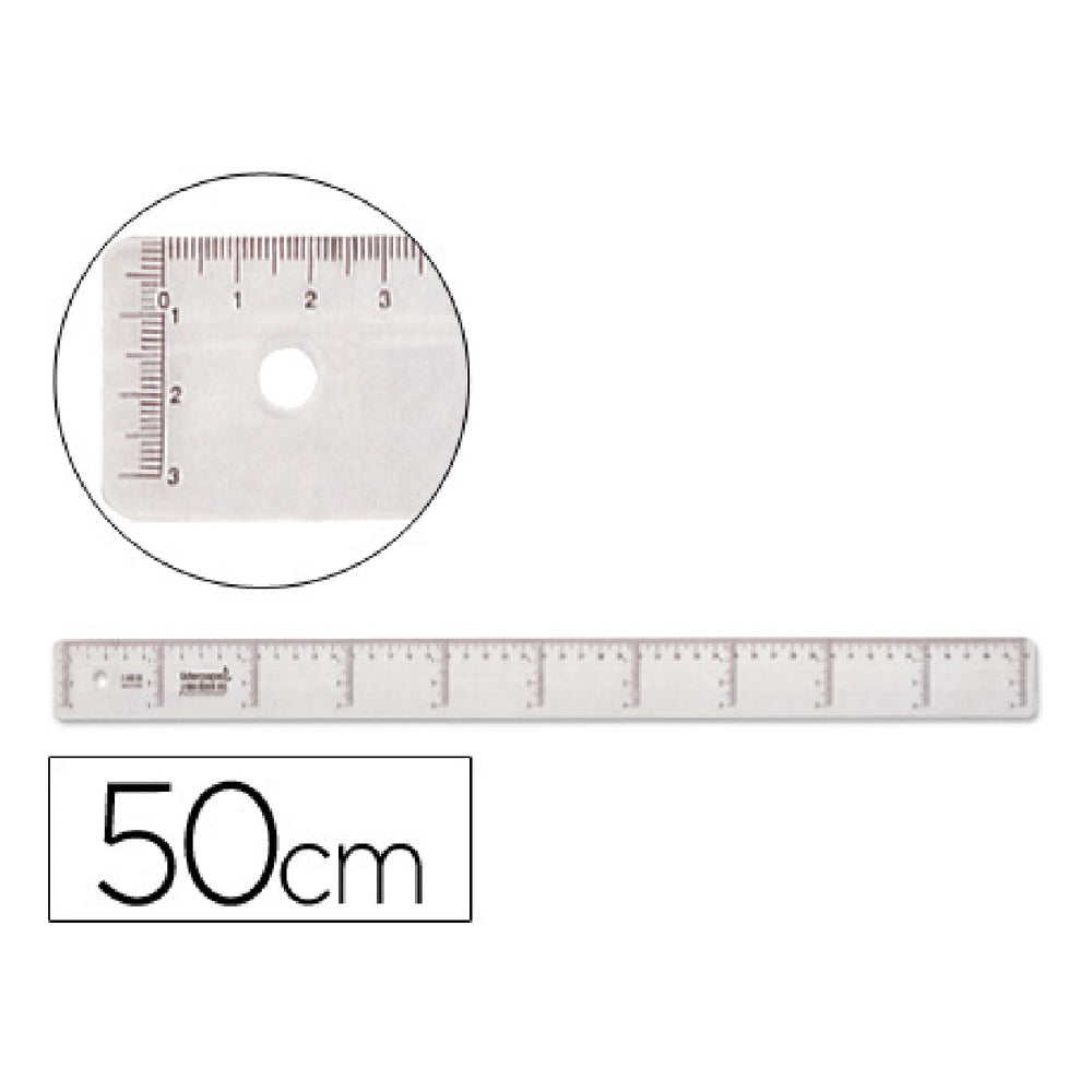 LIDERPAPEL - Regla Liderpapel Plastico Cristal 50 cm