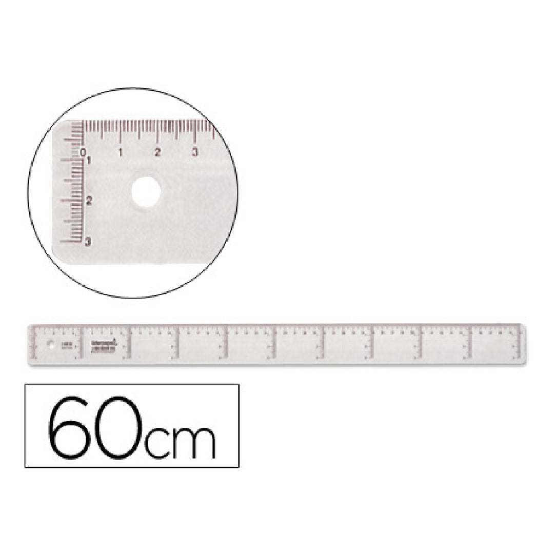 LIDERPAPEL - Regla Liderpapel Plastico Cristal 60 cm