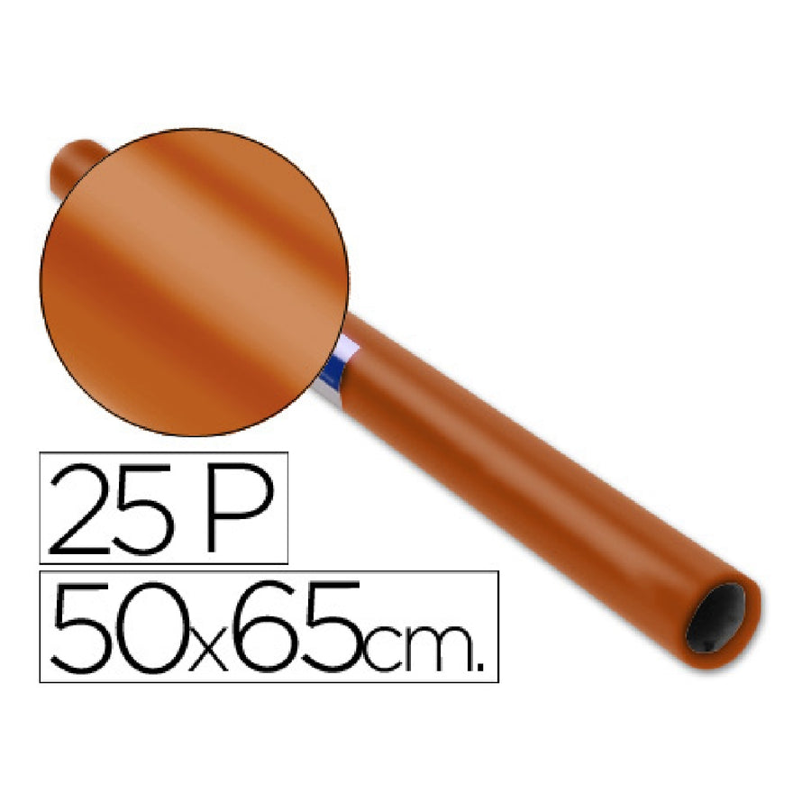 SADIPAL - Papel Charol Marron Rollo 25 Hojas de 50x65 cm