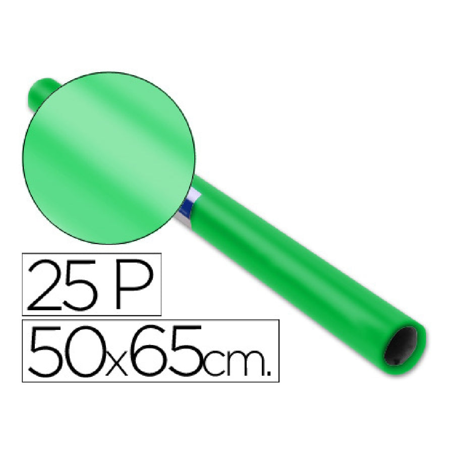 SADIPAL - Papel Charol Verde Rollo 25 Hojas de 50x65 cm