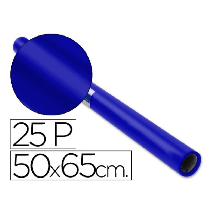 SADIPAL - Papel Charol Azul Rollo 25 Hojas de 50x65 cm