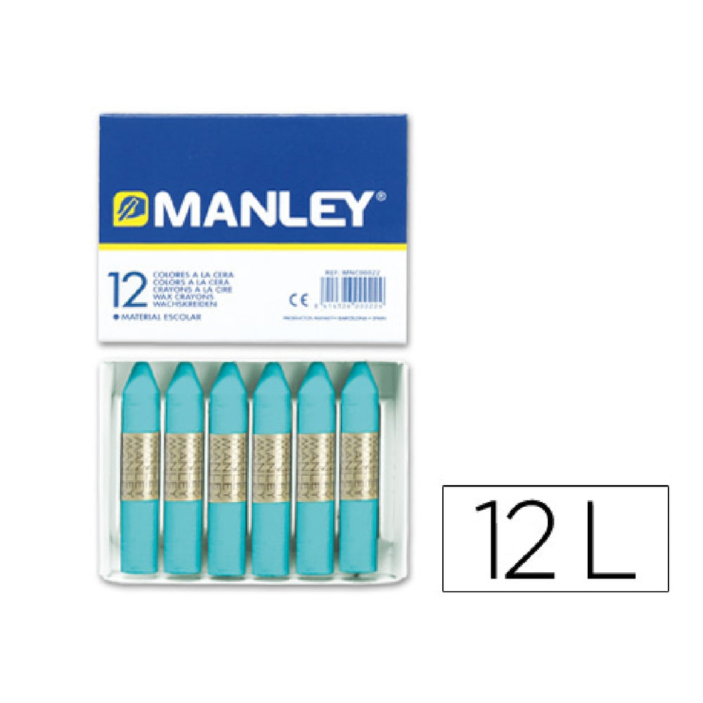 CERA - Lapices Cera Manley Unicolor Azul Turquesa N.16 Caja de 12 Unidades