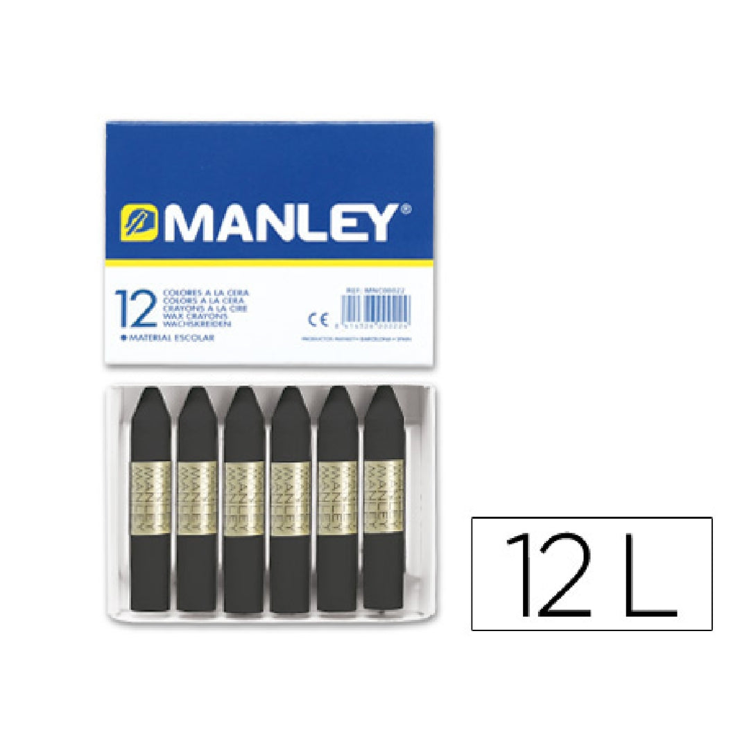 CERA - Lapices Cera Manley Unicolor Negro N.30 Caja de 12 Unidades