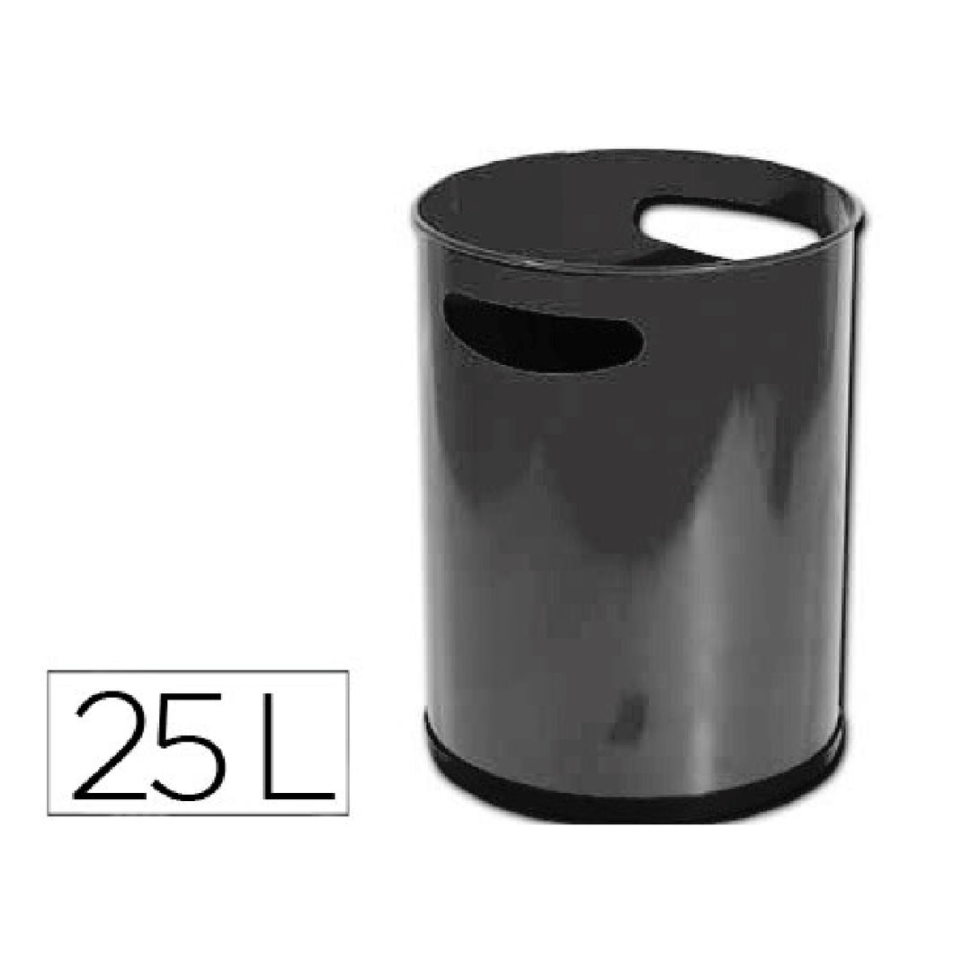 SIE - Papelera Metalica Con Asas 111 Negra 30x25 cm