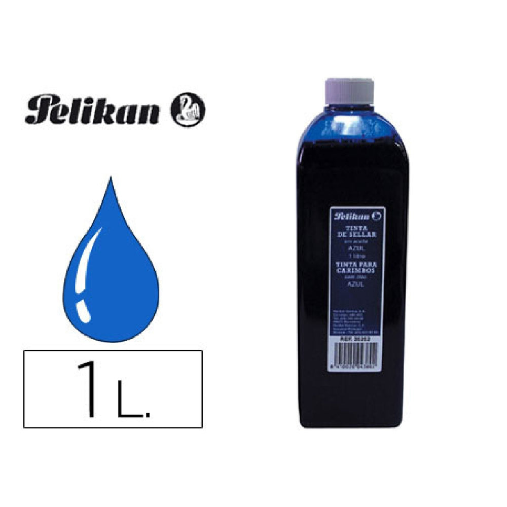 PELIKAN - Tinta Tampon Pelikan Azul Bote 1 Litro