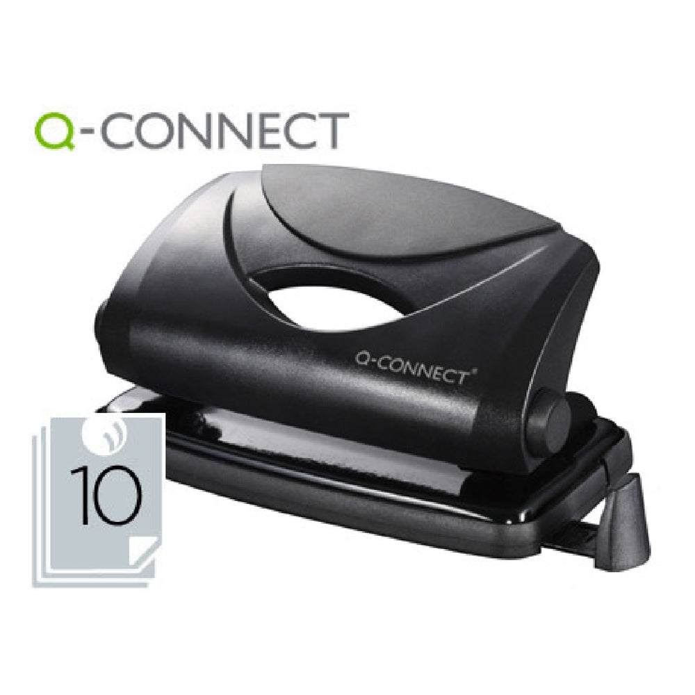 Q-CONNECT - Taladrador q-connect kf01233 negro abertura 1 mm capacidad 10 hojas. 