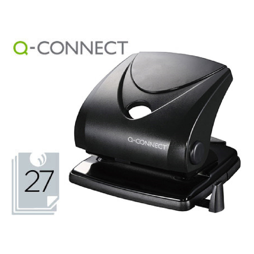 Q-CONNECT - Taladrador Q-Connect Kf01235 Negro Abertura 2.7 mm Capacidad 27 Hojas