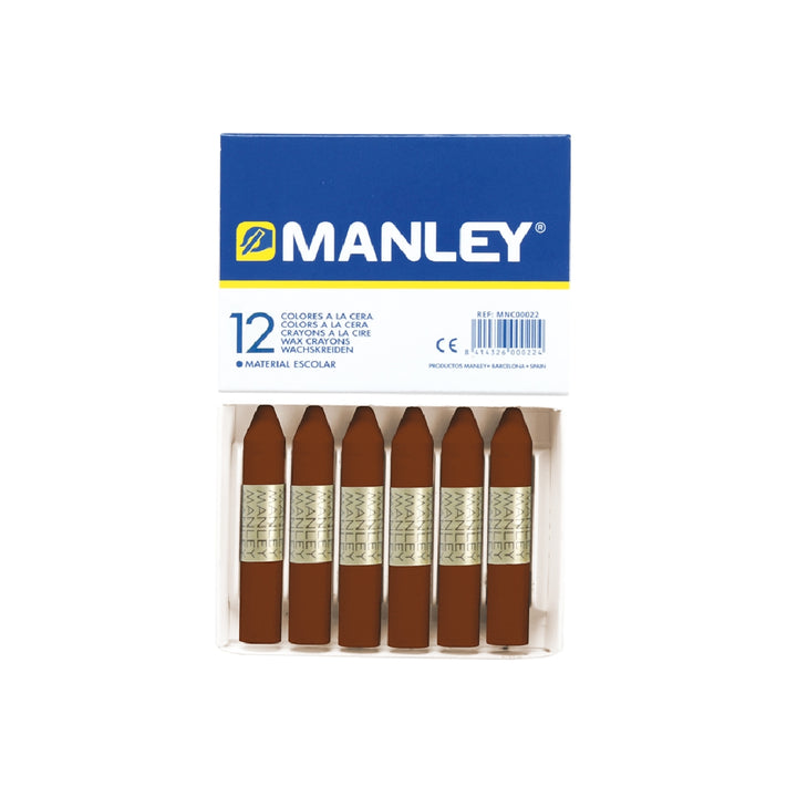 MANLEY - Lapices Cera Manley Unicolor Pardo N.29 Caja de 12 Unidades