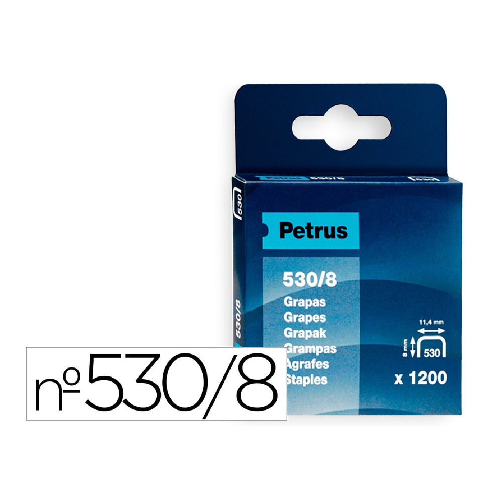 PETRUS - Grapas Petrus no530/8 Caja de 1200 Unidades