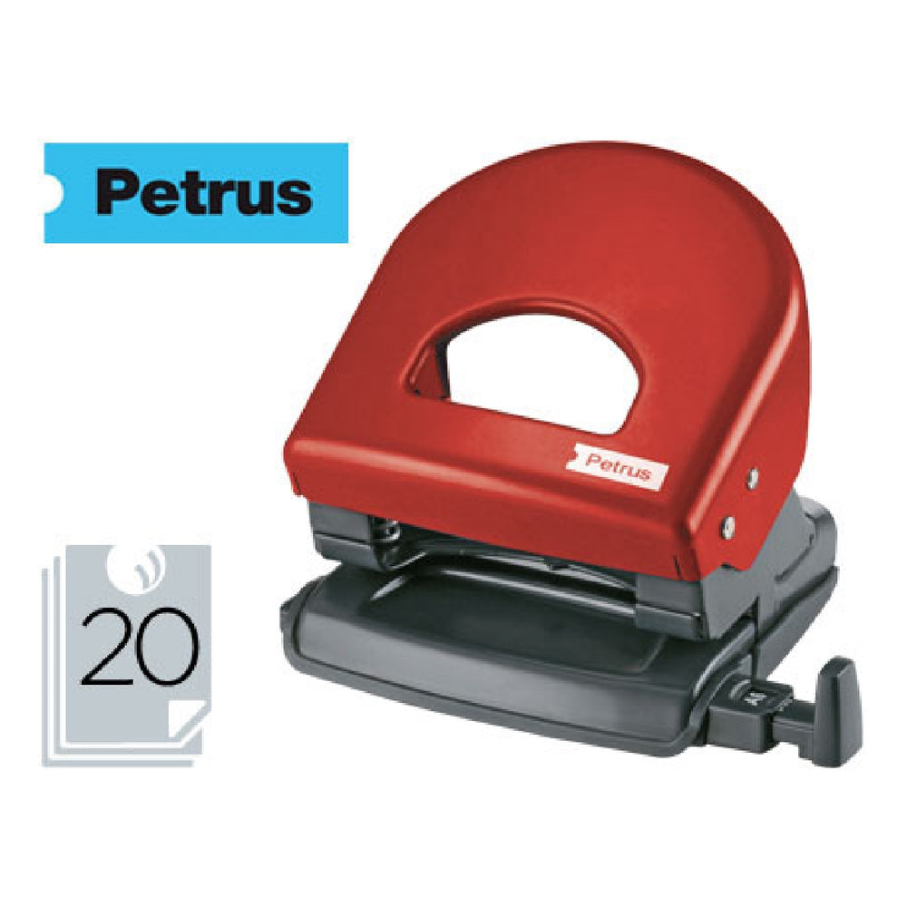 PETRUS - Taladrador Petrus 62 Color Rojo Capacidad 20 Hojas