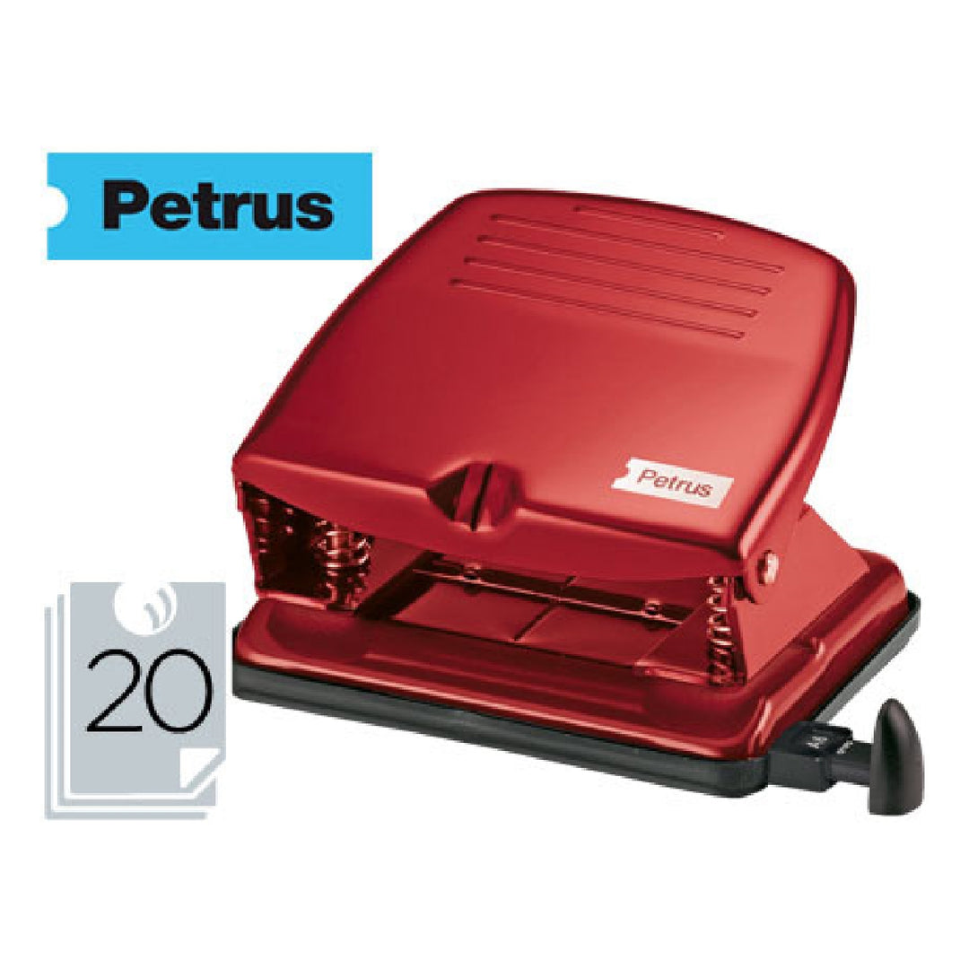 PETRUS - Taladrador Petrus 65 Color Burdeos Capacidad 20 Hojas