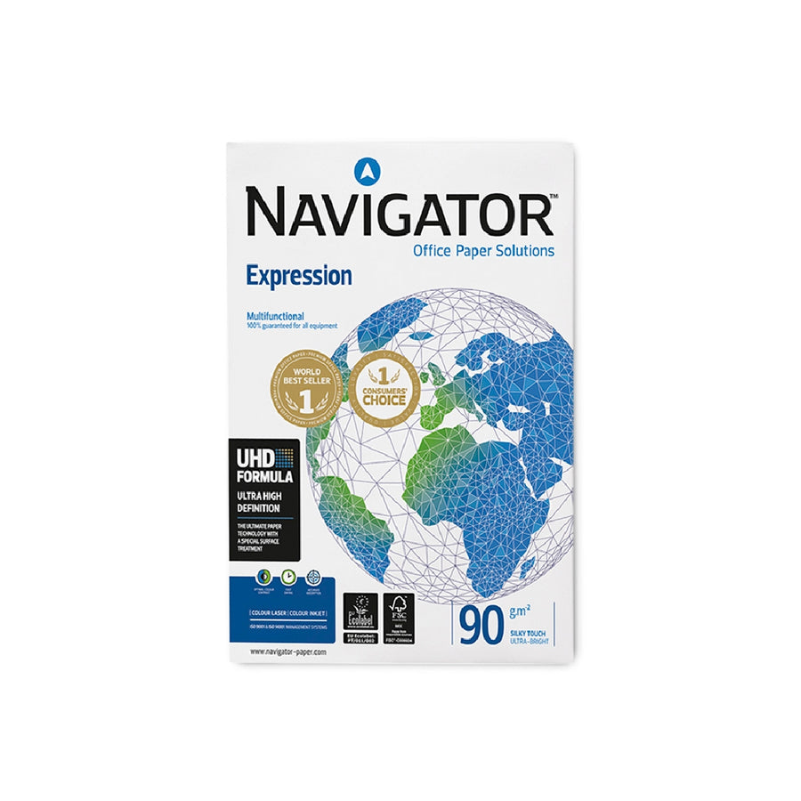 NAVIGATOR - Papel Fotocopiadora Navigator Din A4 90 Gramos Paquete de 500 Hojas