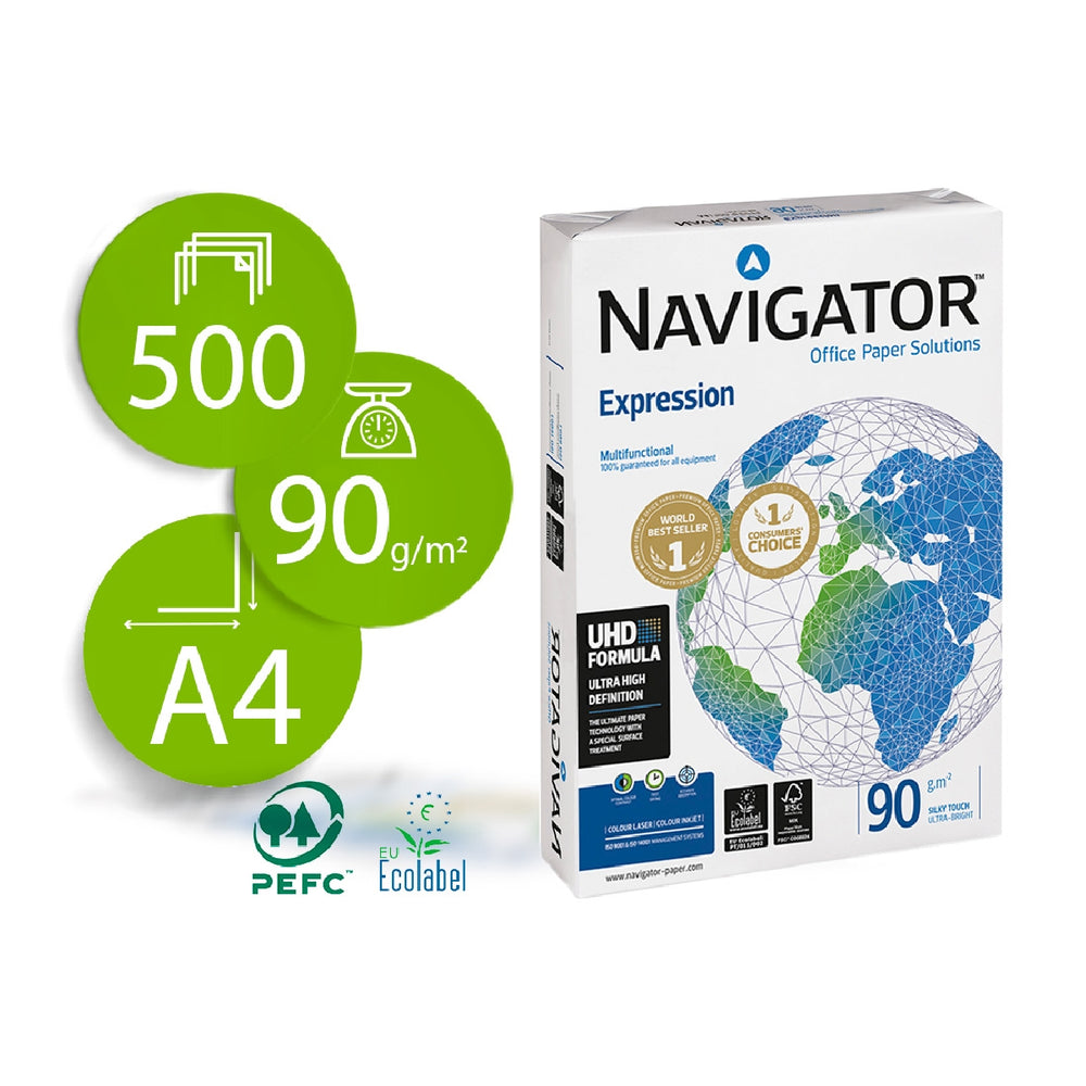 NAVIGATOR - Papel Fotocopiadora Navigator Din A4 90 Gramos Paquete de 500 Hojas