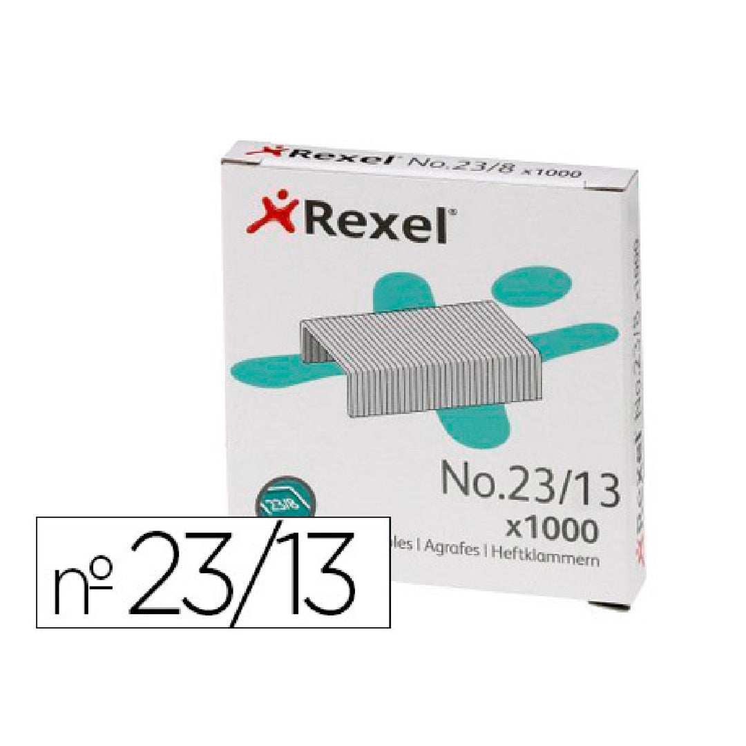 REXEL - Grapas Rexel 23/13 Acero Caja 1000 Unidades