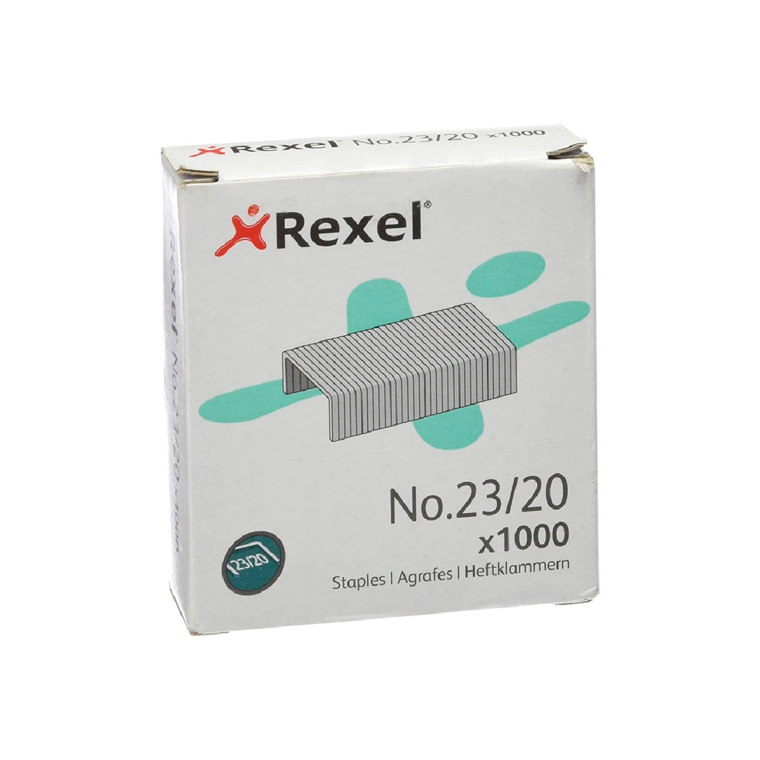 REXEL - Grapas Rexel 23/20 Acero Caja 1000 Unidades