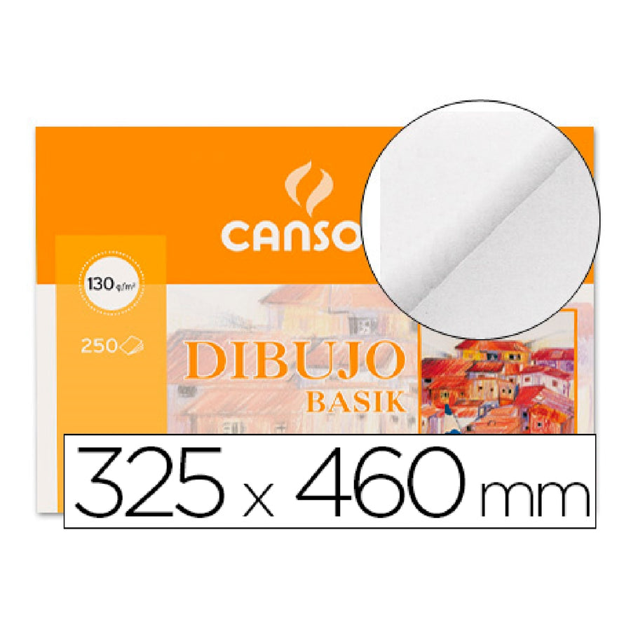 CANSON - Papel Dibujo Basik Din A3+ 32.5x46 cm Sin Recuadro Minipack de 10 Hojas