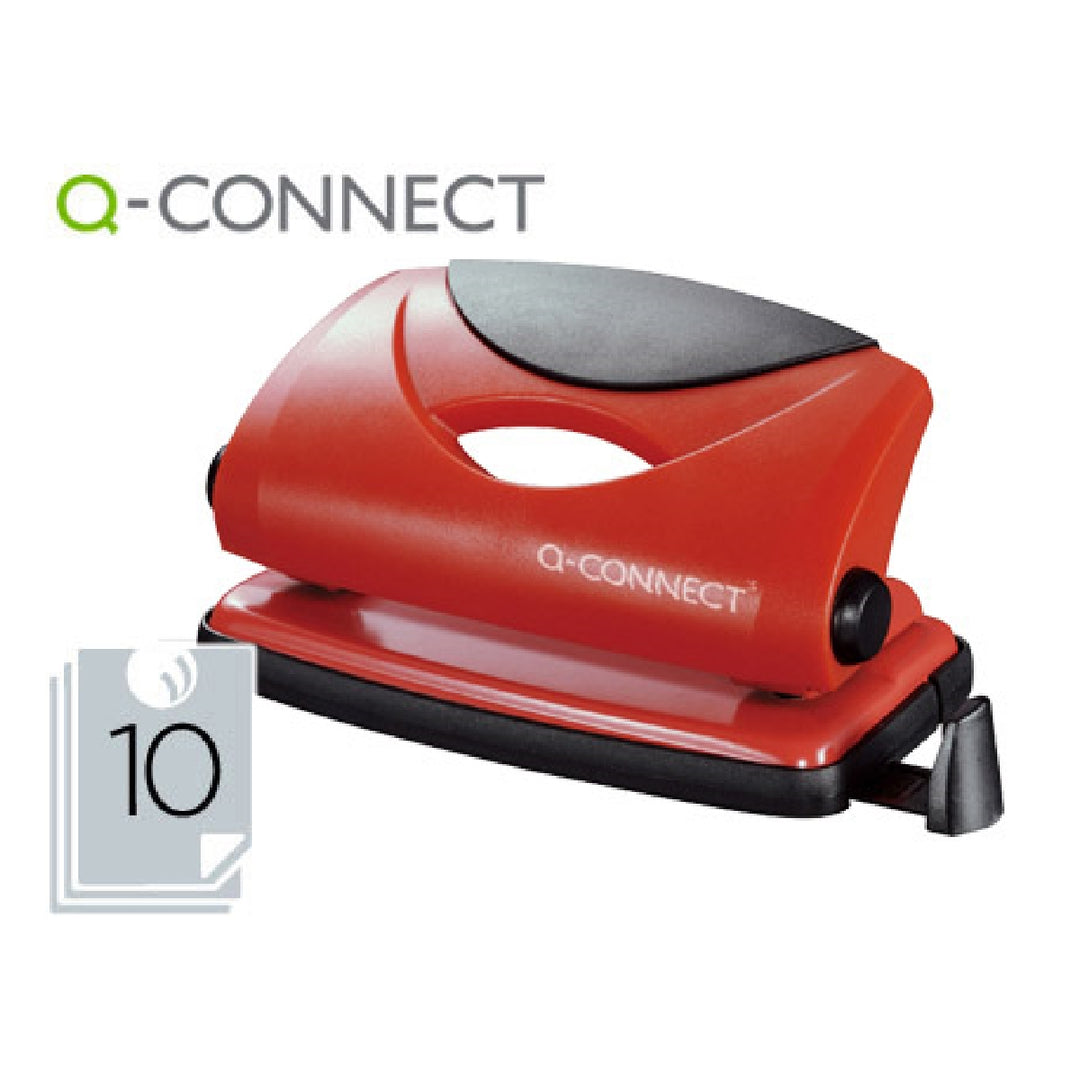 Q-CONNECT - Taladrador Q-Connect Kf02154 Rojo Abertura 1 mm Capacidad 10 Hojas