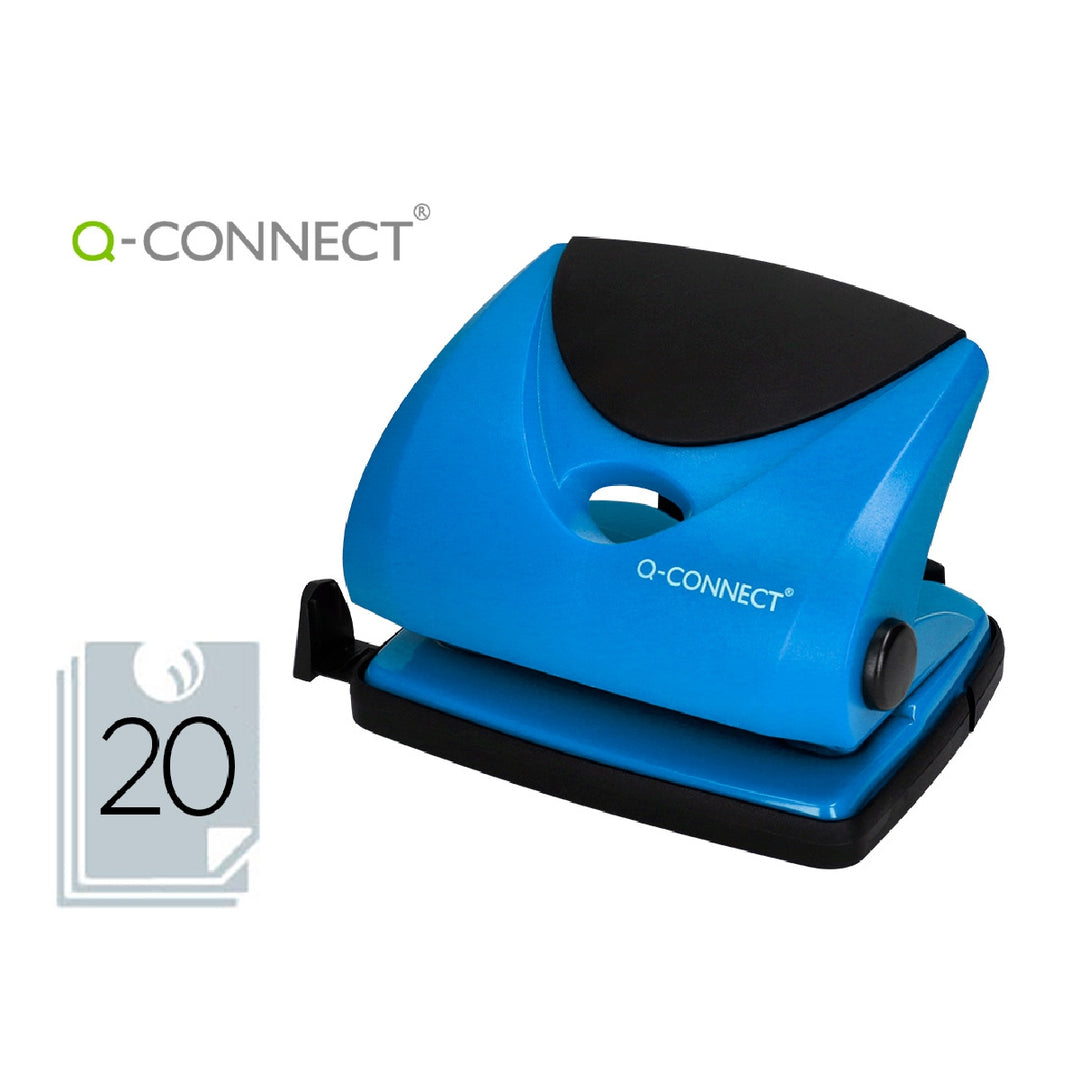 Q-CONNECT - Taladrador Q-Connect Kf02155 Azul Abertura 2 mm Capacidad 20 Hojas