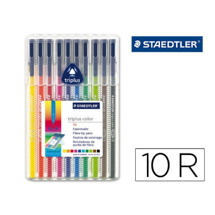 STAEDTLER - Rotulador Staedtler Triplus Color 323 Estuche de 10 Unidades Colores Surtidos