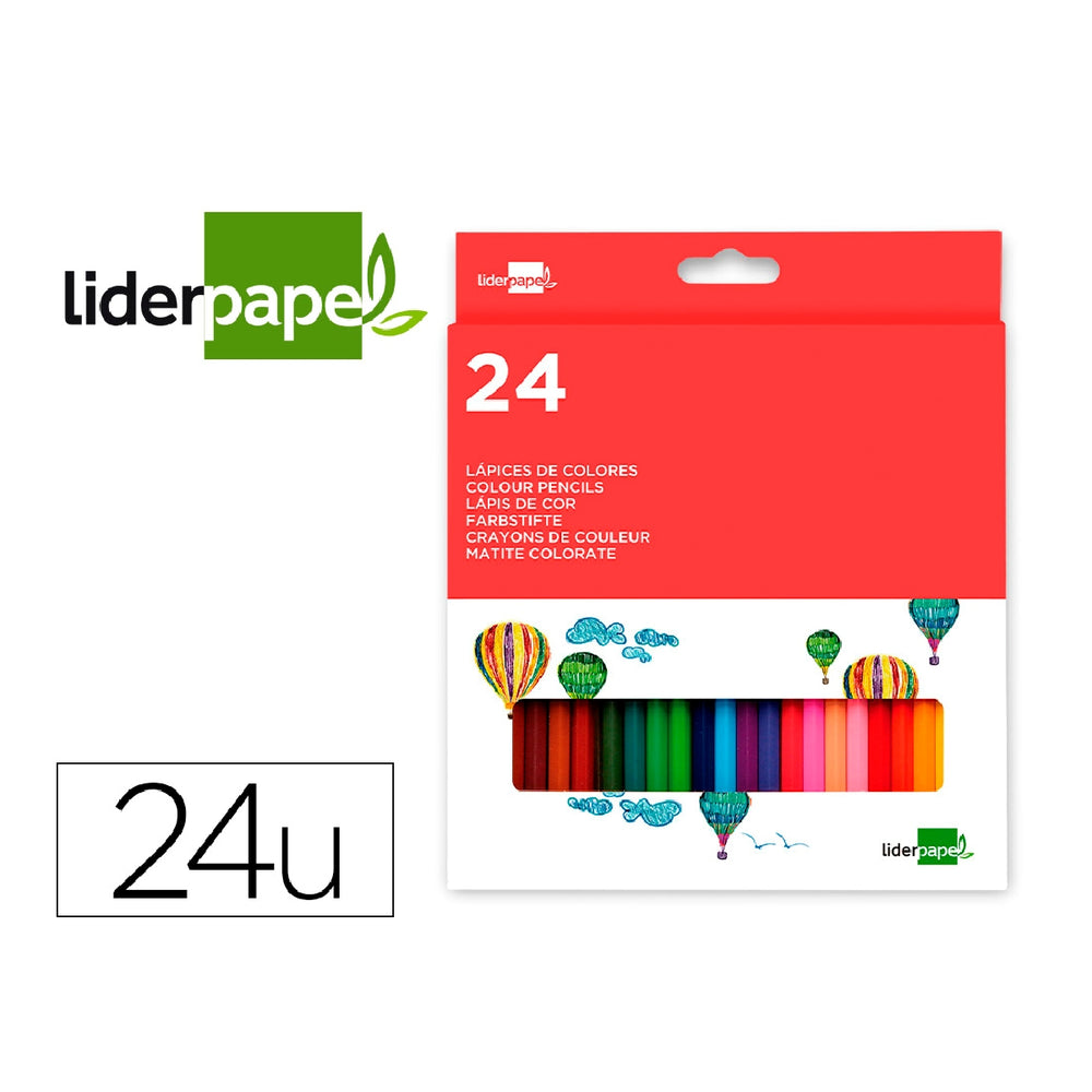 LIDERPAPEL - Lapices de Colores Liderpapel Caja de 24 Unidades Colores Surtidos