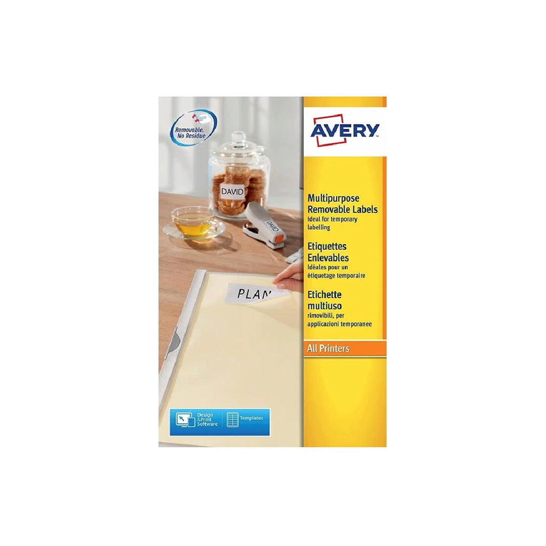 AVERY - Etiqueta Adhesiva Avery Removible Tamano 25.4x10 mm Caja de 4725 Unidades