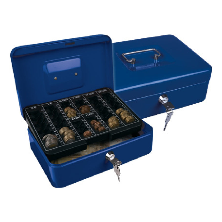 Q-CONNECT - Caja Caudales Q-Connect 10" 250x180x90 mm Azul Con Portamonedas