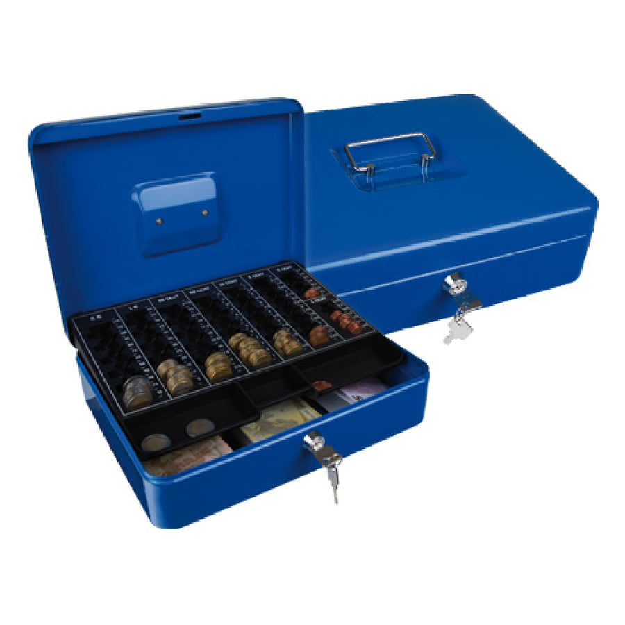 Q-CONNECT - Caja Caudales Q-Connect 12" 300x240x90 mm Azul Con Portamonedas