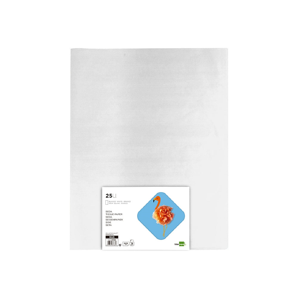 LIDERPAPEL - Papel Seda Liderpapel Blanco 52x76 cm 18 GR Paquete de 25 Hojas