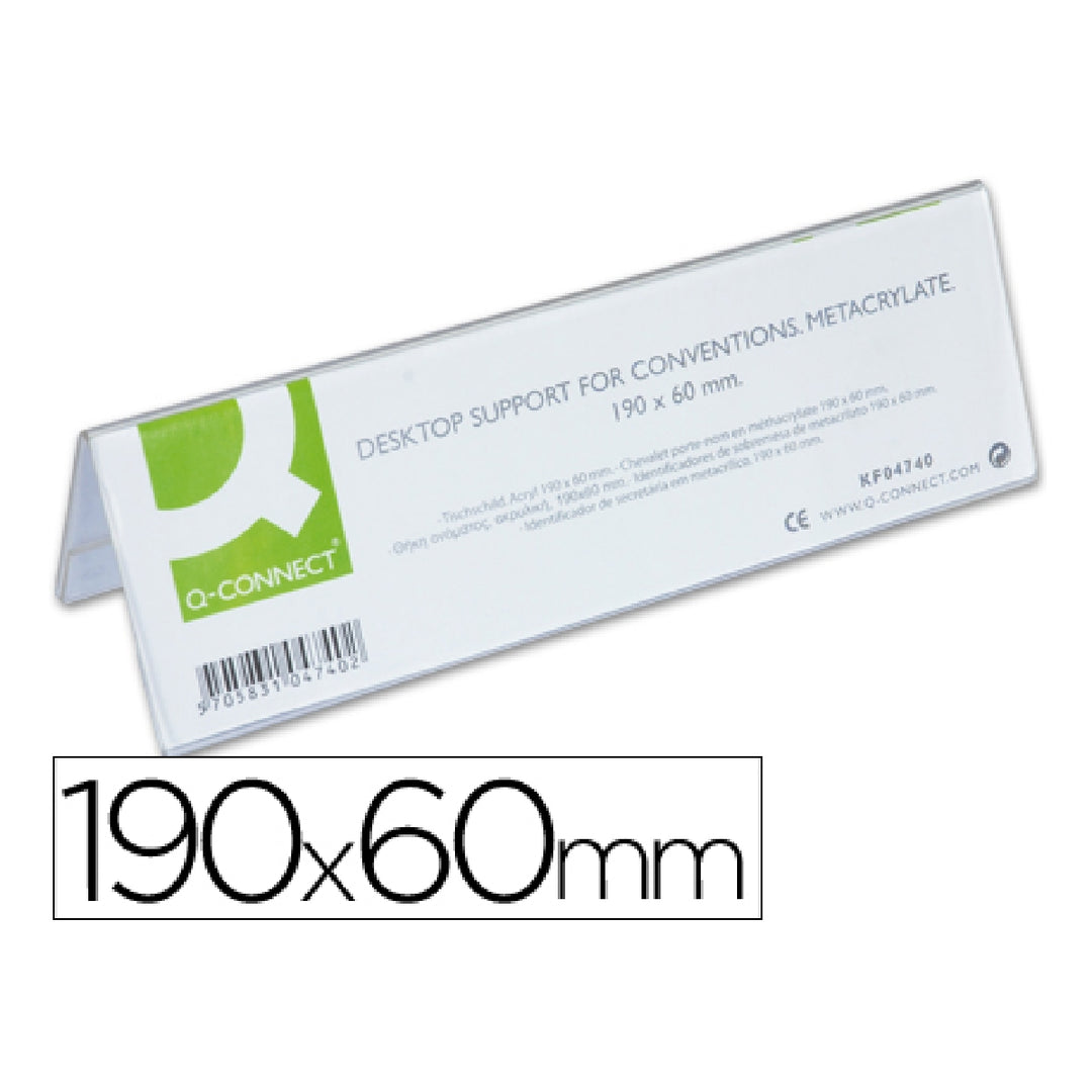 Q-CONNECT - Identificador Sobremesa Q-Connect Metacrilato 190x60 mm Ref.5727