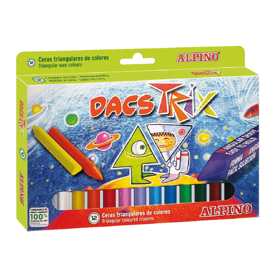 DACS - Lapices Cera Dacstrix Triangul Caja de 12 Colores