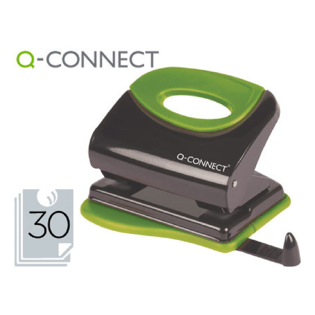 Q-CONNECT - Taladrador Q-Connect Kf00996 Metalico Con Empunadura de Caucho Capacidad 30 Hojas