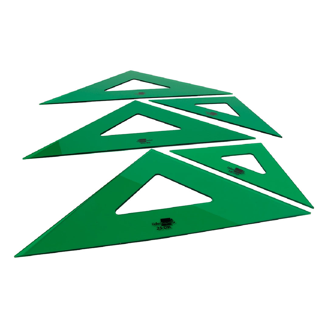 LIDERPAPEL - Escuadra Liderpapel 25 cm Acrilico Verde