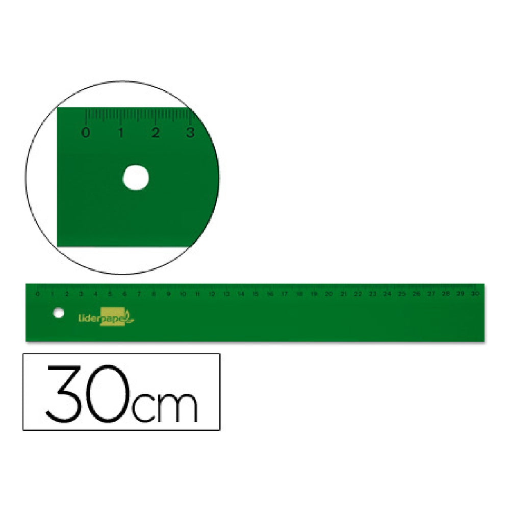 LIDERPAPEL - Regla Liderpapel 30 cm Acrilico Verde