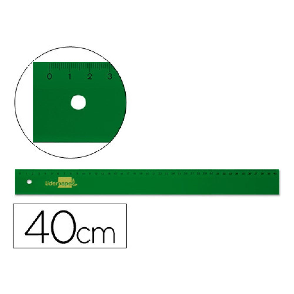 LIDERPAPEL - Regla Liderpapel 40 cm Acrilico Verde
