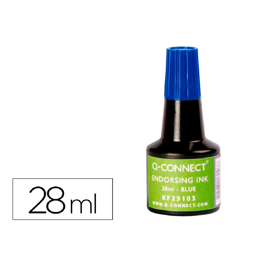 Q-CONNECT - Tinta Tampon Q-Connect Azul Bote 28 ML