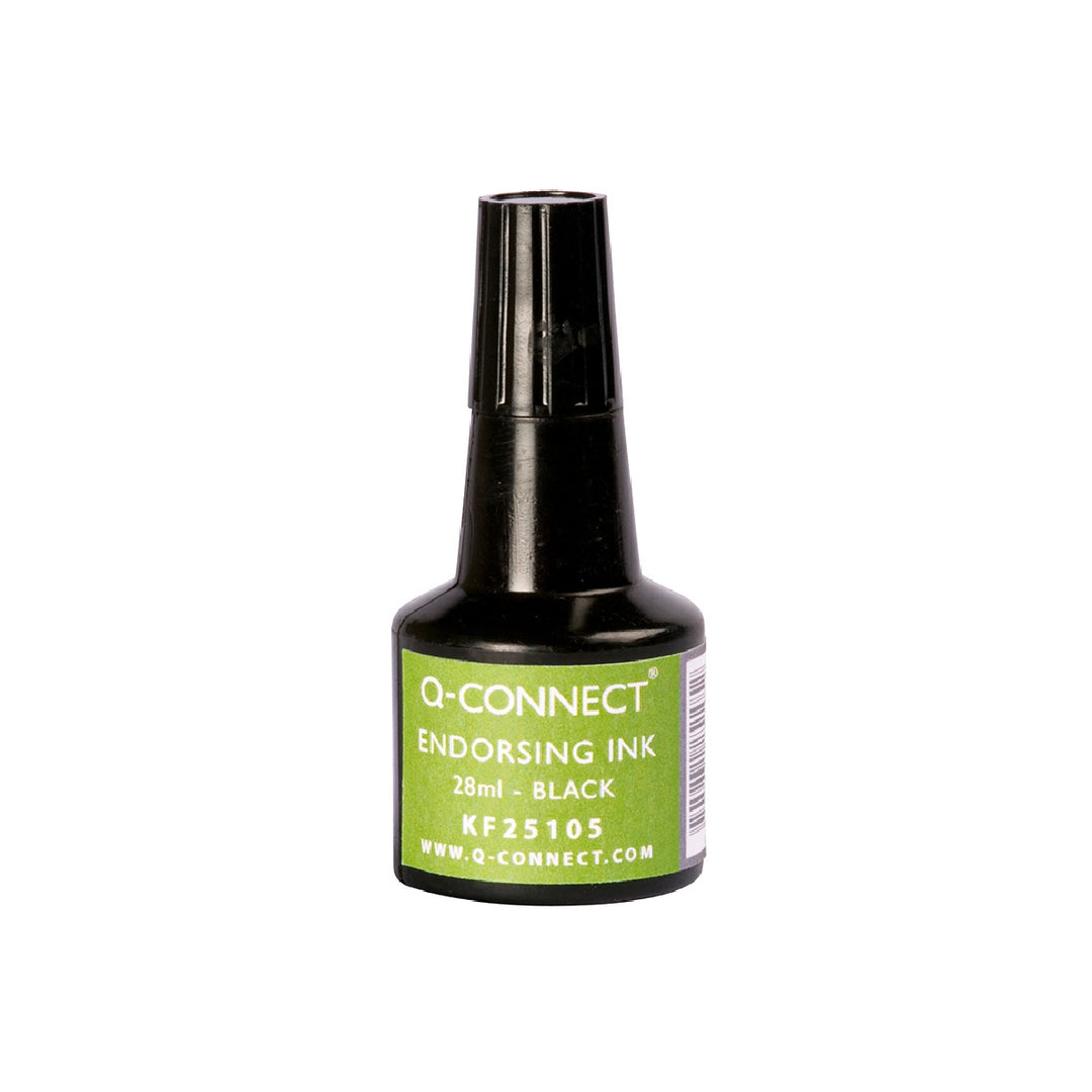 Q-CONNECT - Tinta Tampon Q-Connect Negro Bote 28 ML