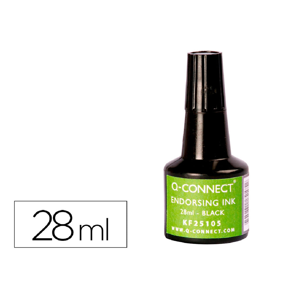 Q-CONNECT - Tinta Tampon Q-Connect Negro Bote 28 ML