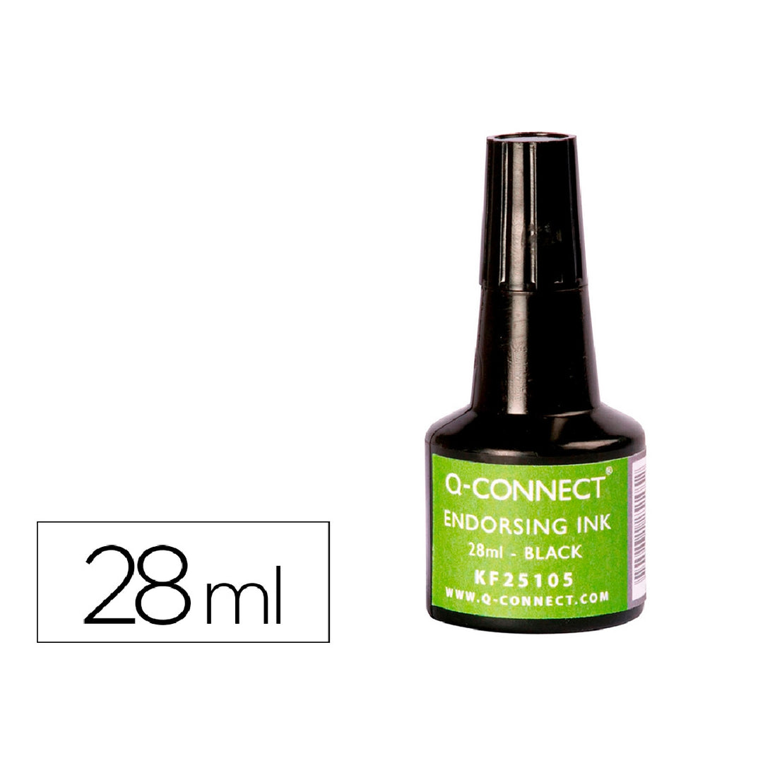 Q-CONNECT - Tinta Tampon Q-Connect Negro Bote 28 ML